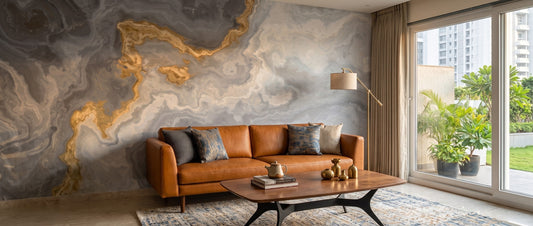 Made-to-measure wallpaper on a home wall showing long-term lifespan