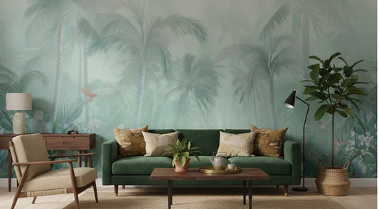 green wallpaper shades