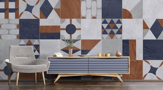 geometric wallpaper mural