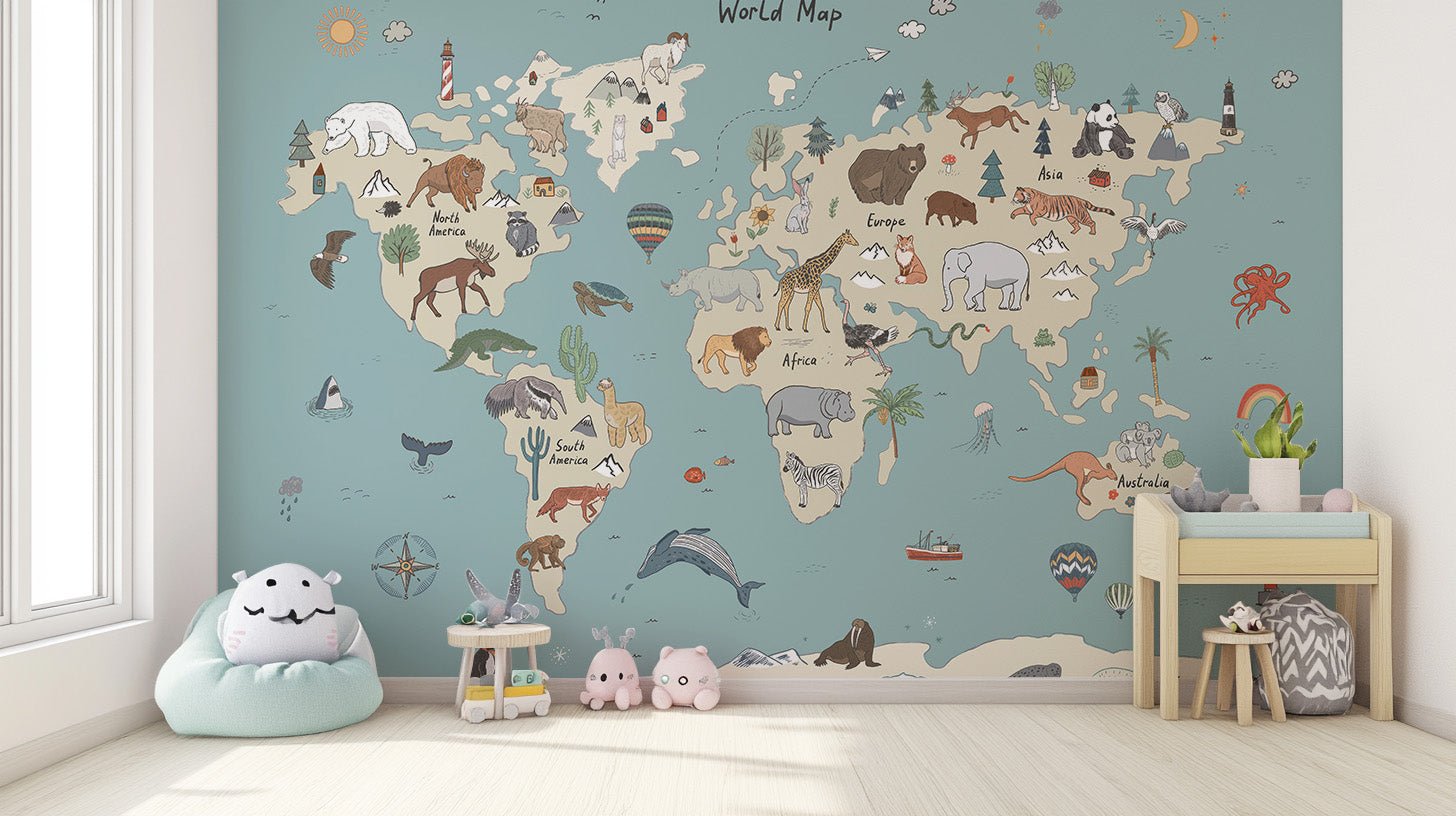 Kids Map Wallpaper - Giffywalls India