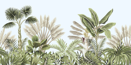 Vintage Tropical Leaves Wallpaper Mural