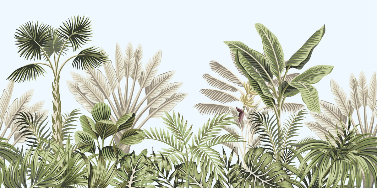 Vintage Tropical Leaves Wallpaper Mural