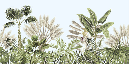 Vintage Tropical Leaves Wallpaper Mural