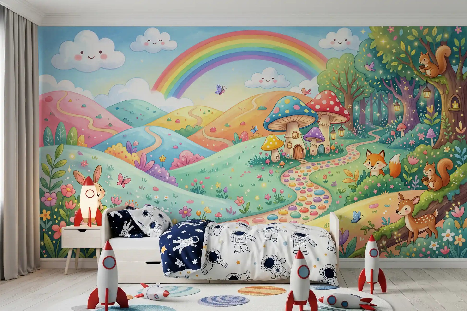 Enchanted Meadow Wildlife Wonderland Wall Mural