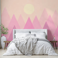 Pink pastel mountain wall mural