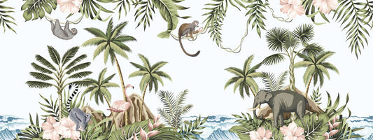 Vintage Tropical Forest Wallpaper mural