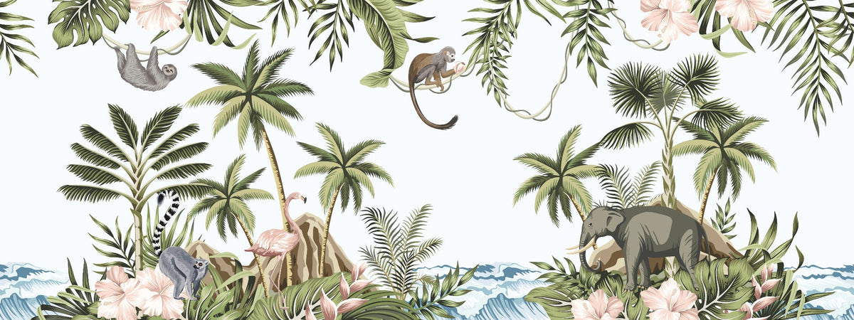 Vintage Tropical Forest Wallpaper mural