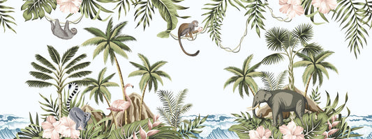 Vintage Tropical Forest Wallpaper mural