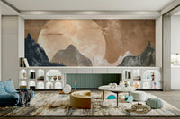 Warm tones mountain mural design

