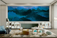 Deep blue mountain range wallpaper

