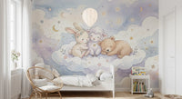 Celestial Animal Cuddle Wall Mural
