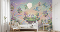 Magical Floating Islands and Mythical Friends Wall Mural