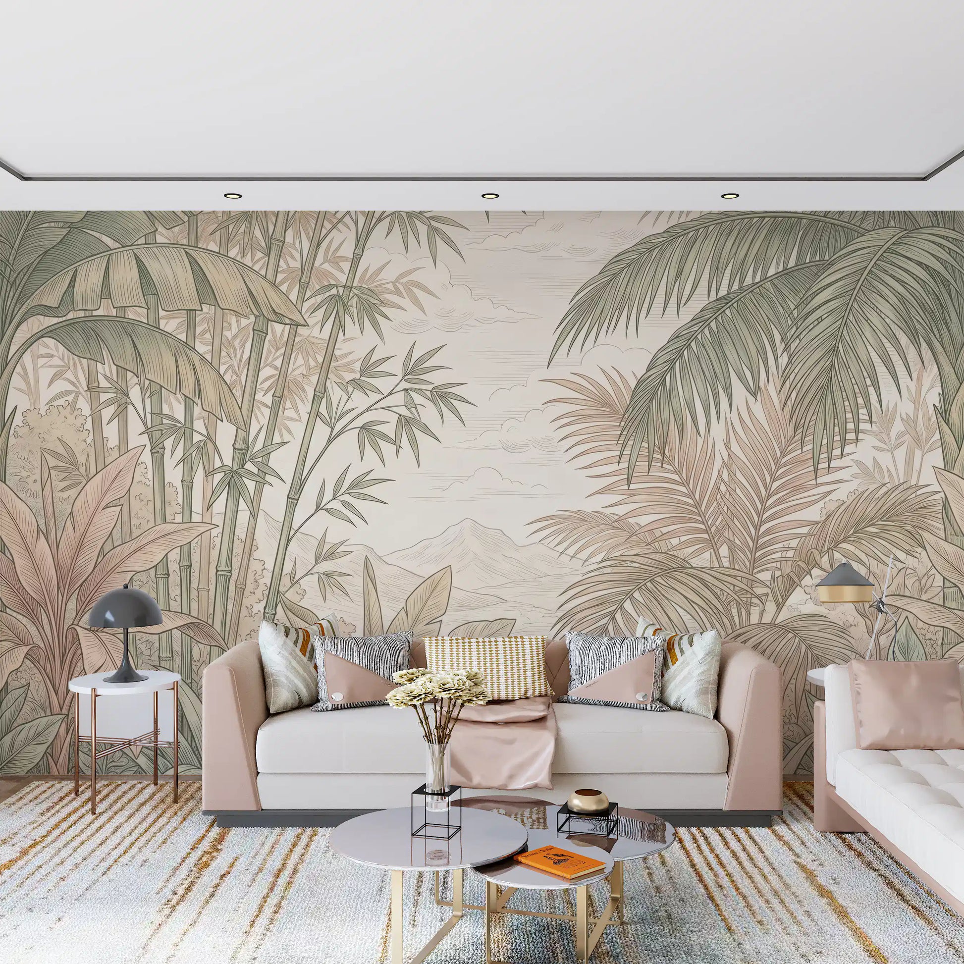 Misty Tropical Botanical Haven Wall Mural