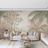 Misty Tropical Botanical Haven Wall Mural