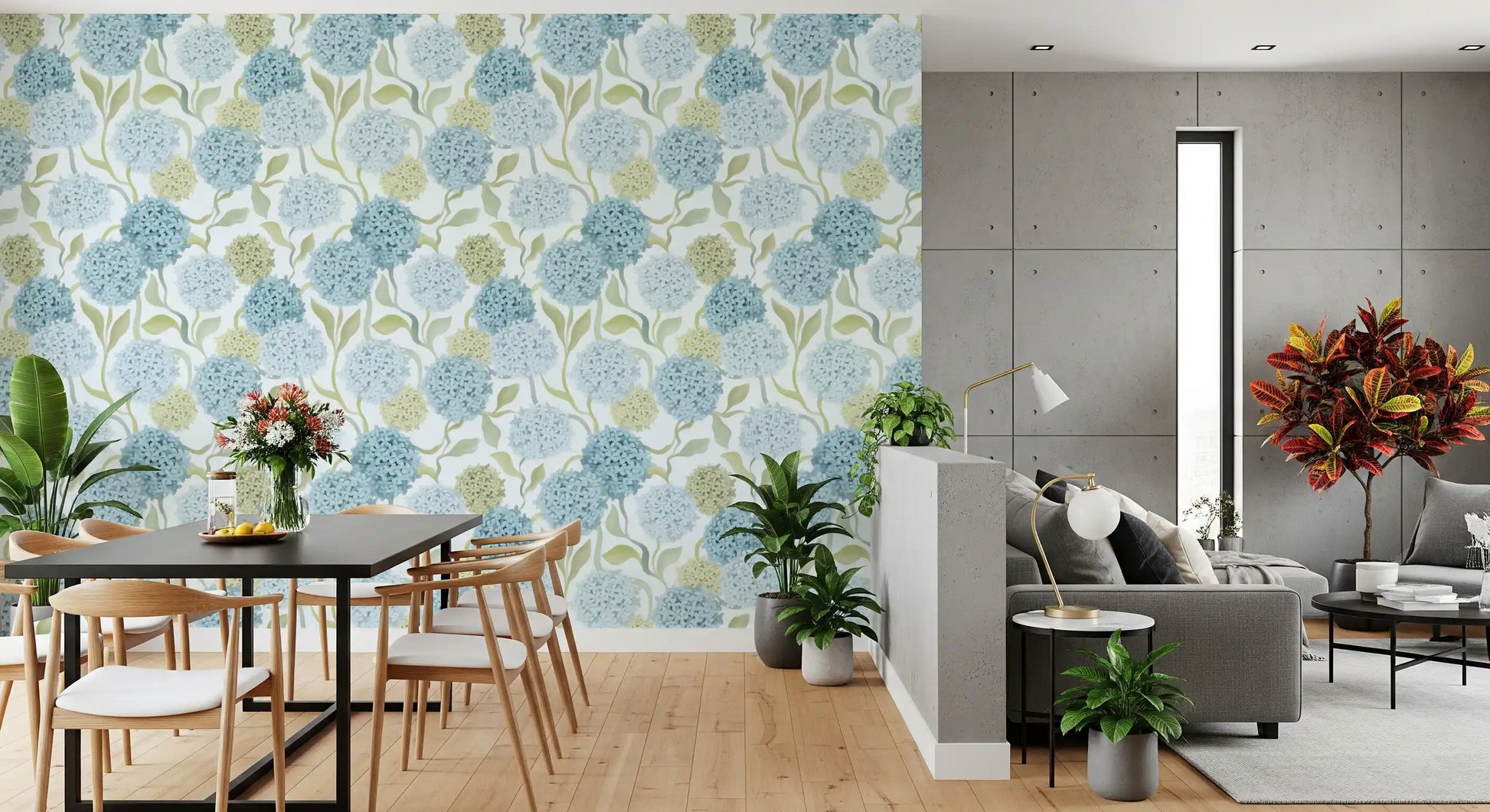 Dreamy Pastel Hydrangea Garden Wallpaper⁠