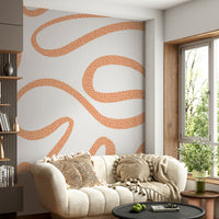Modern terracotta flow wallpaper art

