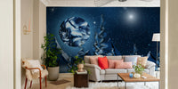 Glittering stars and forest mural

