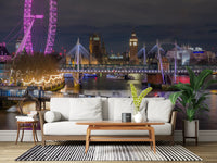 Hungerford Bridge Twilight Vista Wall Mural