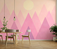 Dreamy pink hills wallpaper design
