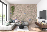 Playful Monkeys in Porcelain Vases Wall Mural