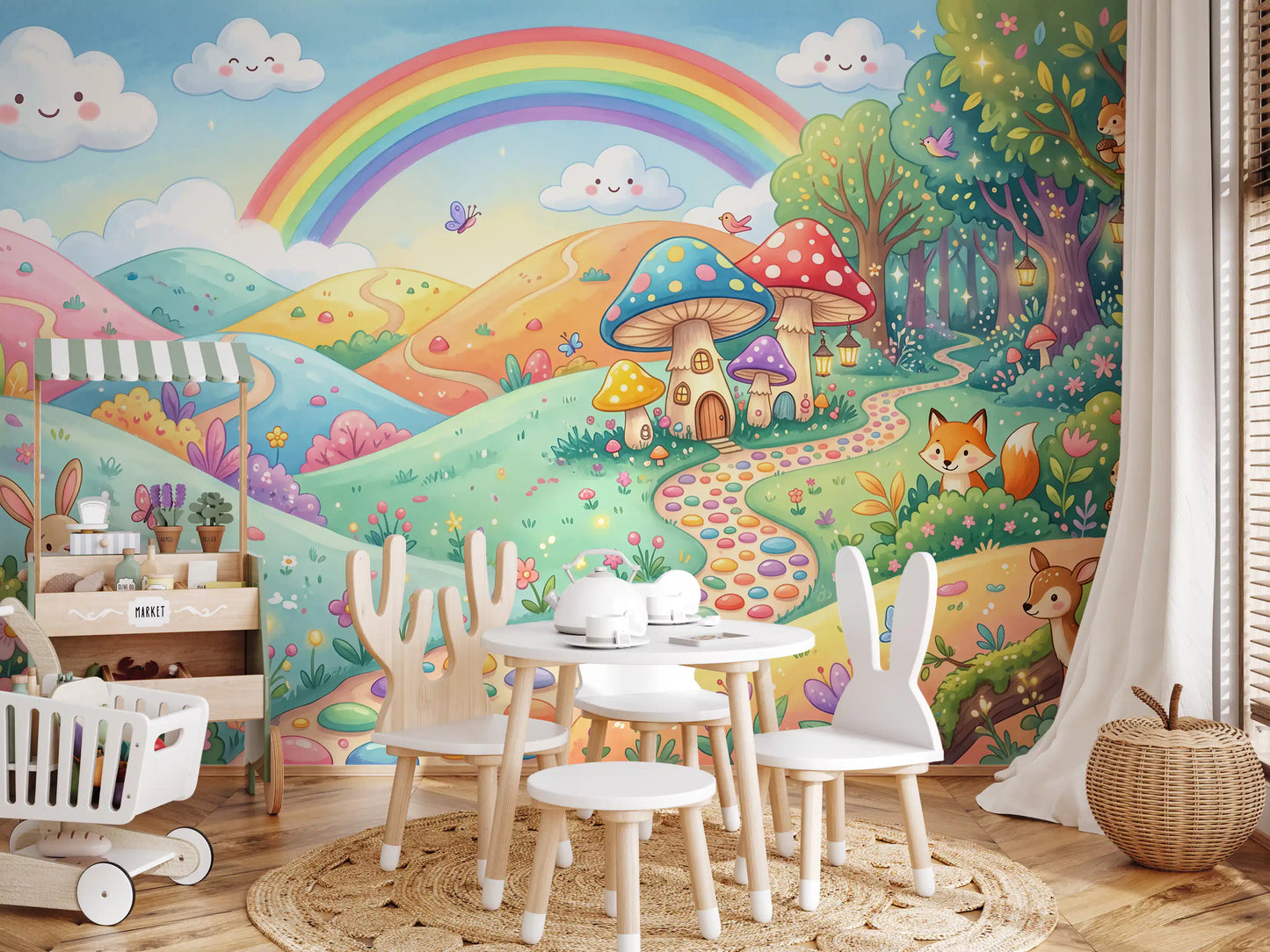 Enchanted Meadow Wildlife Wonderland Wall Mural