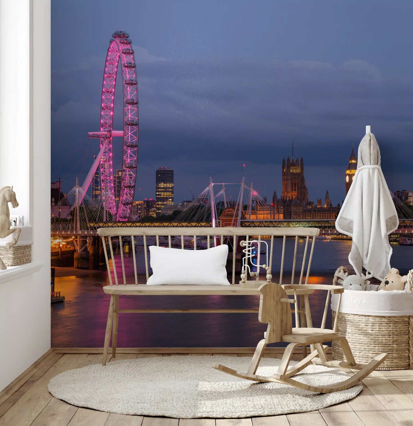 Evening River Thames Reflection Wall Mural