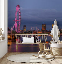 Evening River Thames Reflection Wall Mural