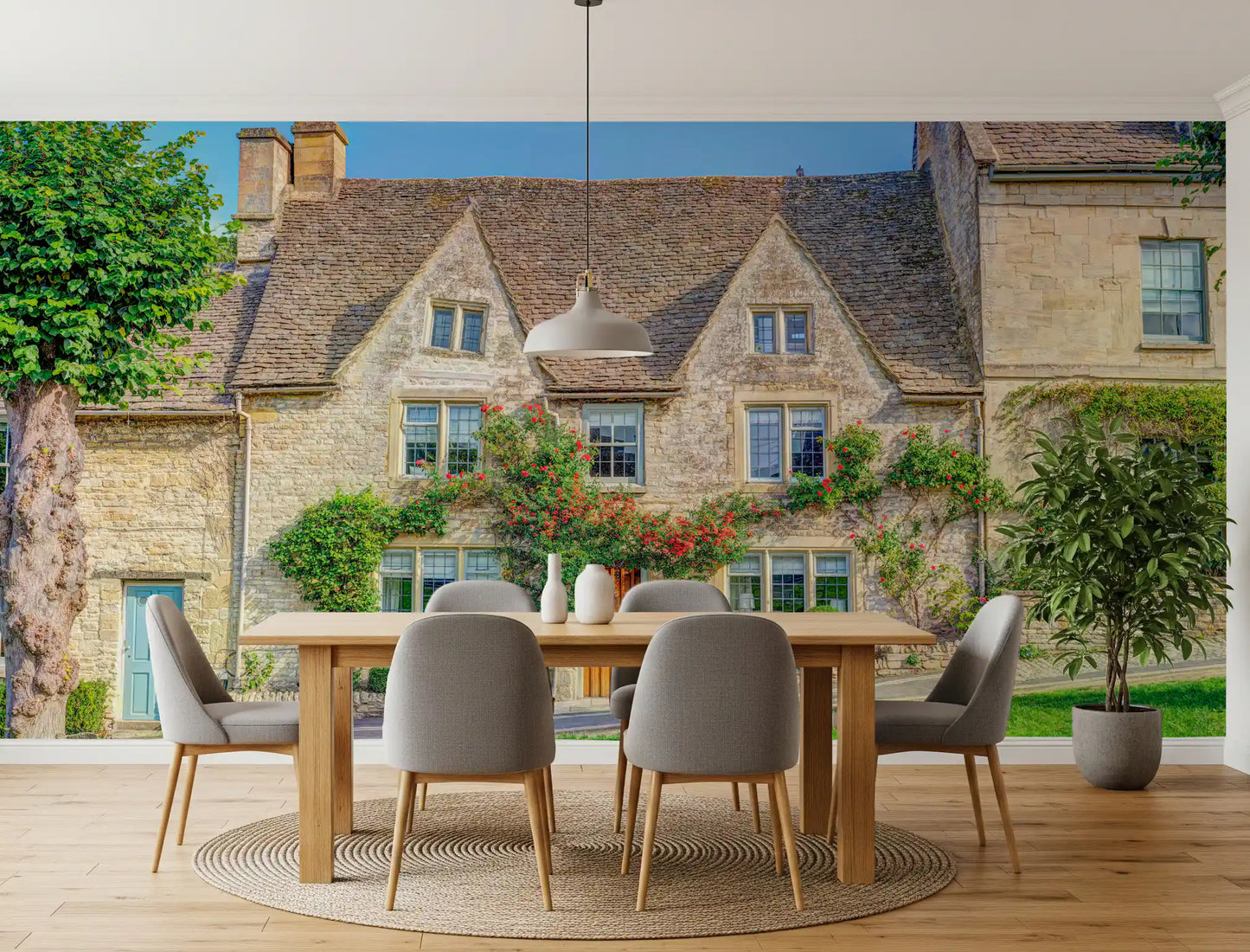 English Countryside Rose Garden Wall Mural