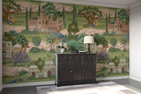 Courtyard life mural in royal style

