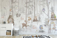 Watercolor Kids Animal Wallpaper Murals - Giffywalls