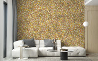 Yellow green leaf wall mural design
