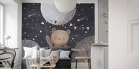 Starry balloon bear kids wallpaper
