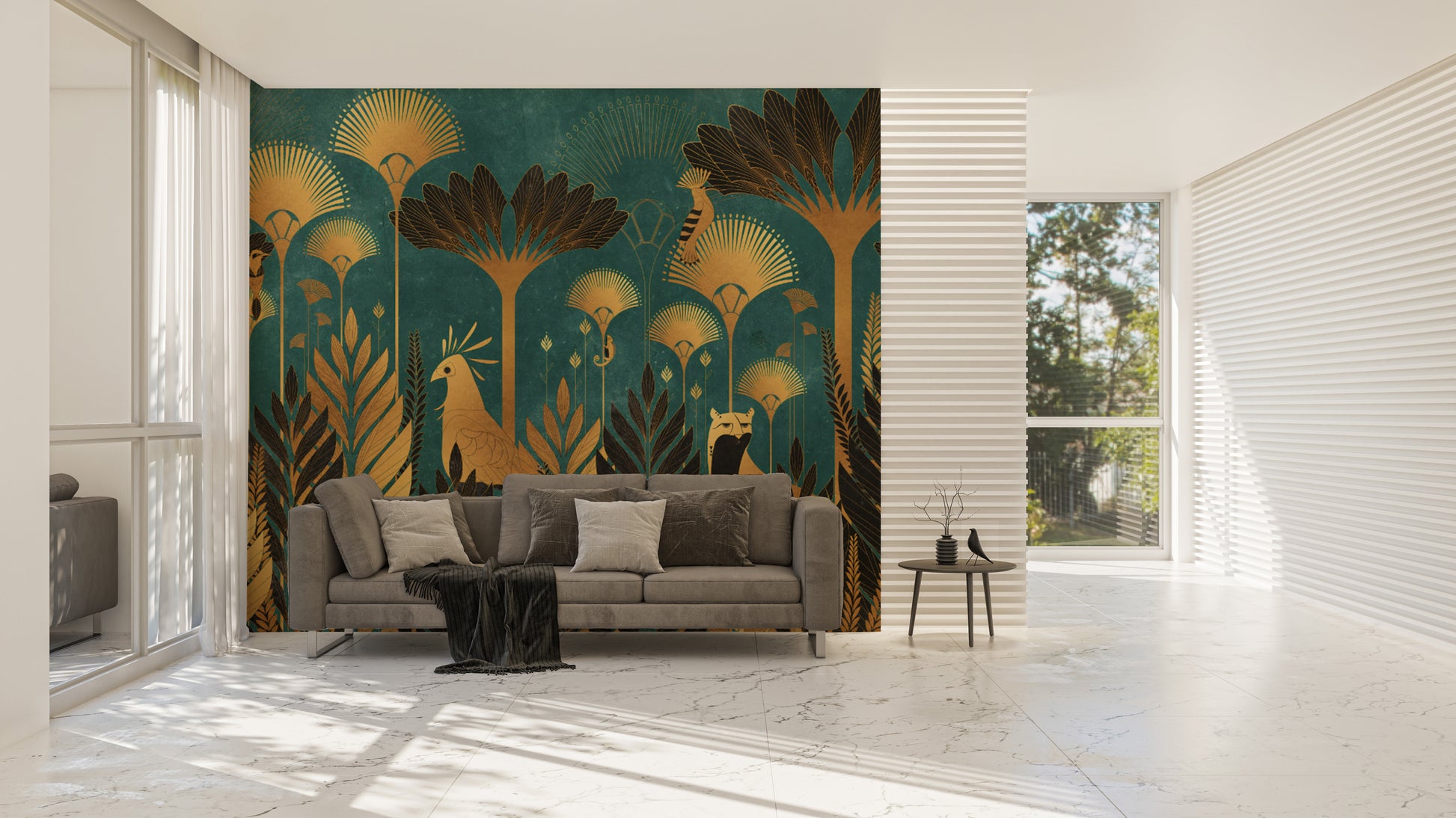 Sophisticated Emerald Green Wall Mural
