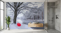 Frozen Canal Winter Wonderland Wall Mural