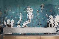 Underwater botanical wallpaper design
