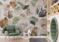 Watercolour animal wall design
