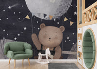 Night sky bear wallpaper mural
