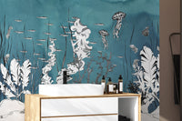 Detailed coral reef ocean wall decor
