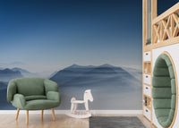 Calm blue hills wallpaper design
