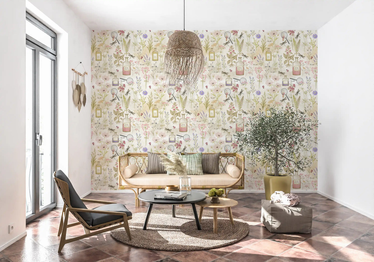 Apothecary Wildflower Sketch Wallpaper⁠