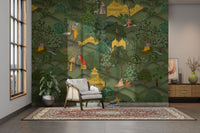 Spiritual mural of Radha and Krishna

