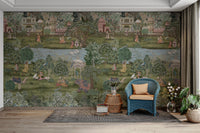 Royal palace garden theme wall mural

