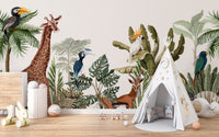 Tropical Forest Animal Wallpaper Murals - Giffywalls