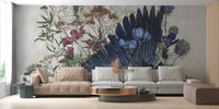 Scenic floral mural for living spaces