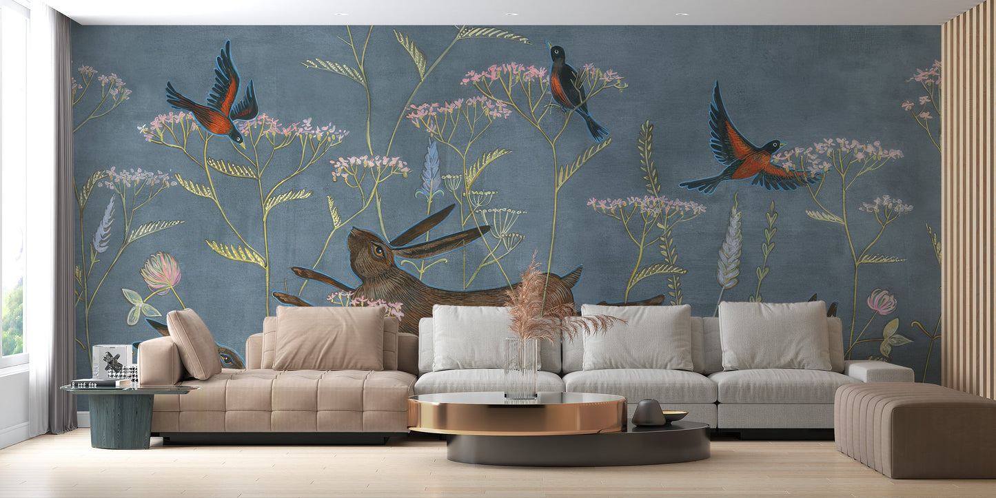 Twilight Flora Fauna Mural - Giffywalls