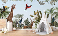 Kids Jungle Safari Wallpaper Mural - Giffywalls