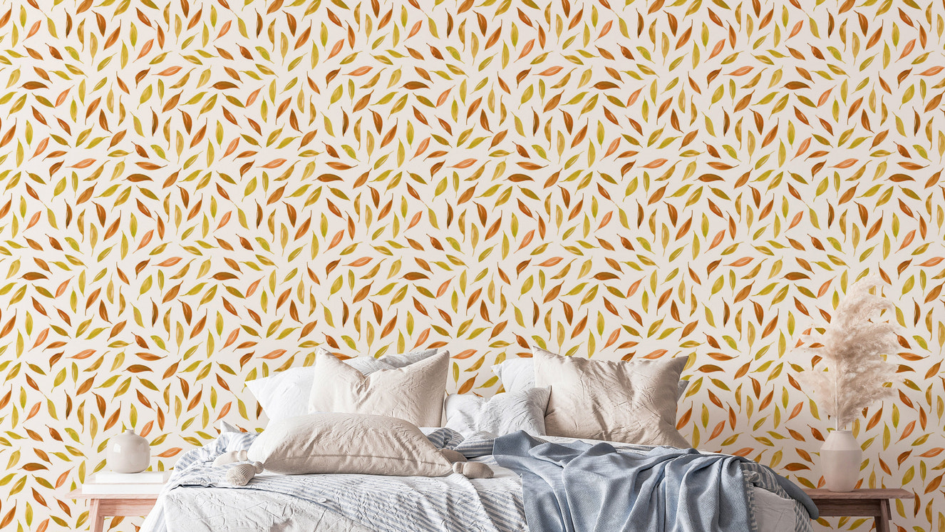 Seasonal leaf scatter wall pattern

