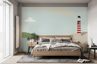Modern coastal lighthouse wall decor
