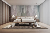 Textured abstract wallpaper with bottles
