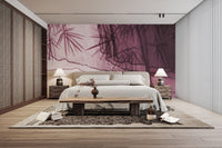 Organic plum bamboo-inspired wallpaper